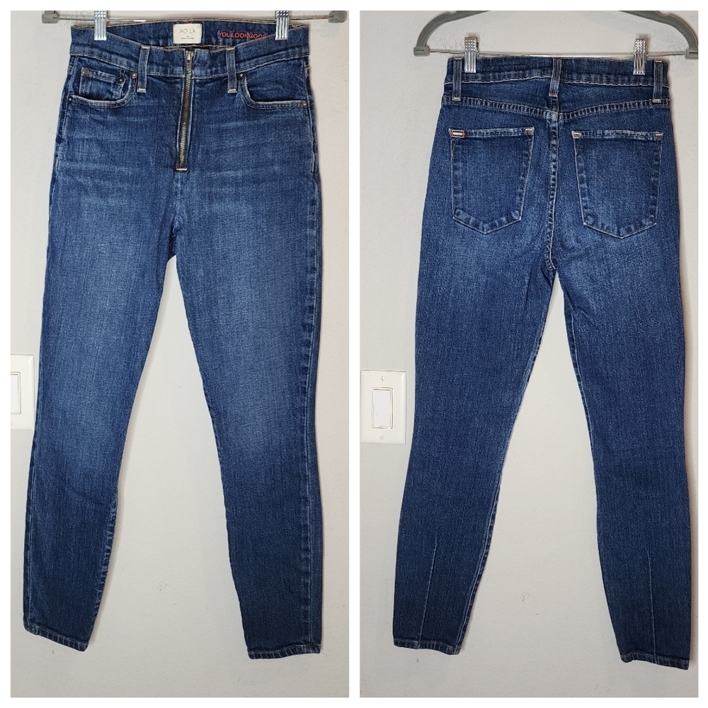 Alice + Olivia Dark Blue High-Rise Skinny Jeans